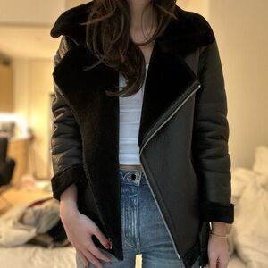 Women's Black Shearling Jacket
